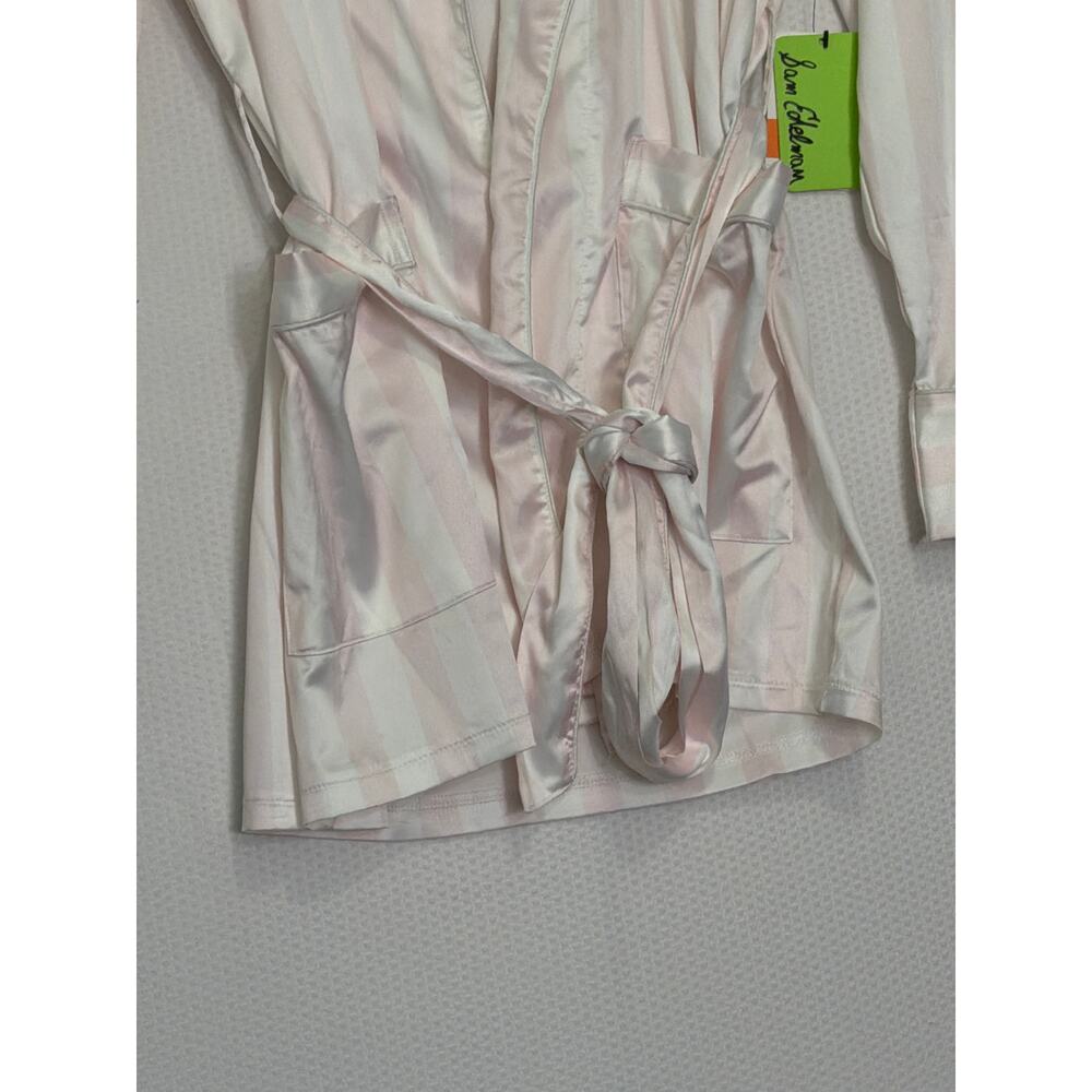 Sam Edelman Small Pink White Stripe Smoking Jacket Belted NWT‎ - Picture 3 of 7